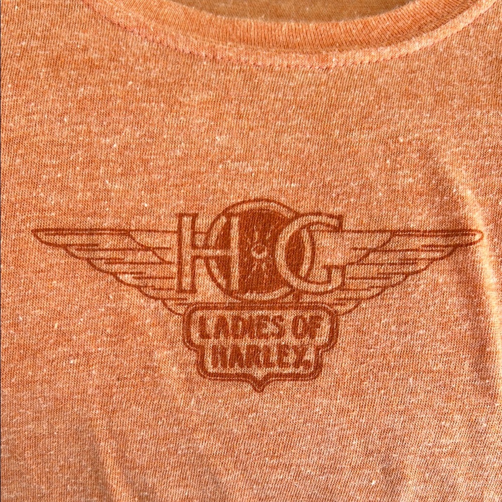 Harley Davidson Orange Graphic Women's Top